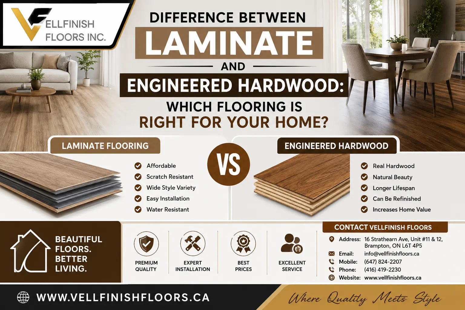 Difference Between Laminate and Engineered Hardwood