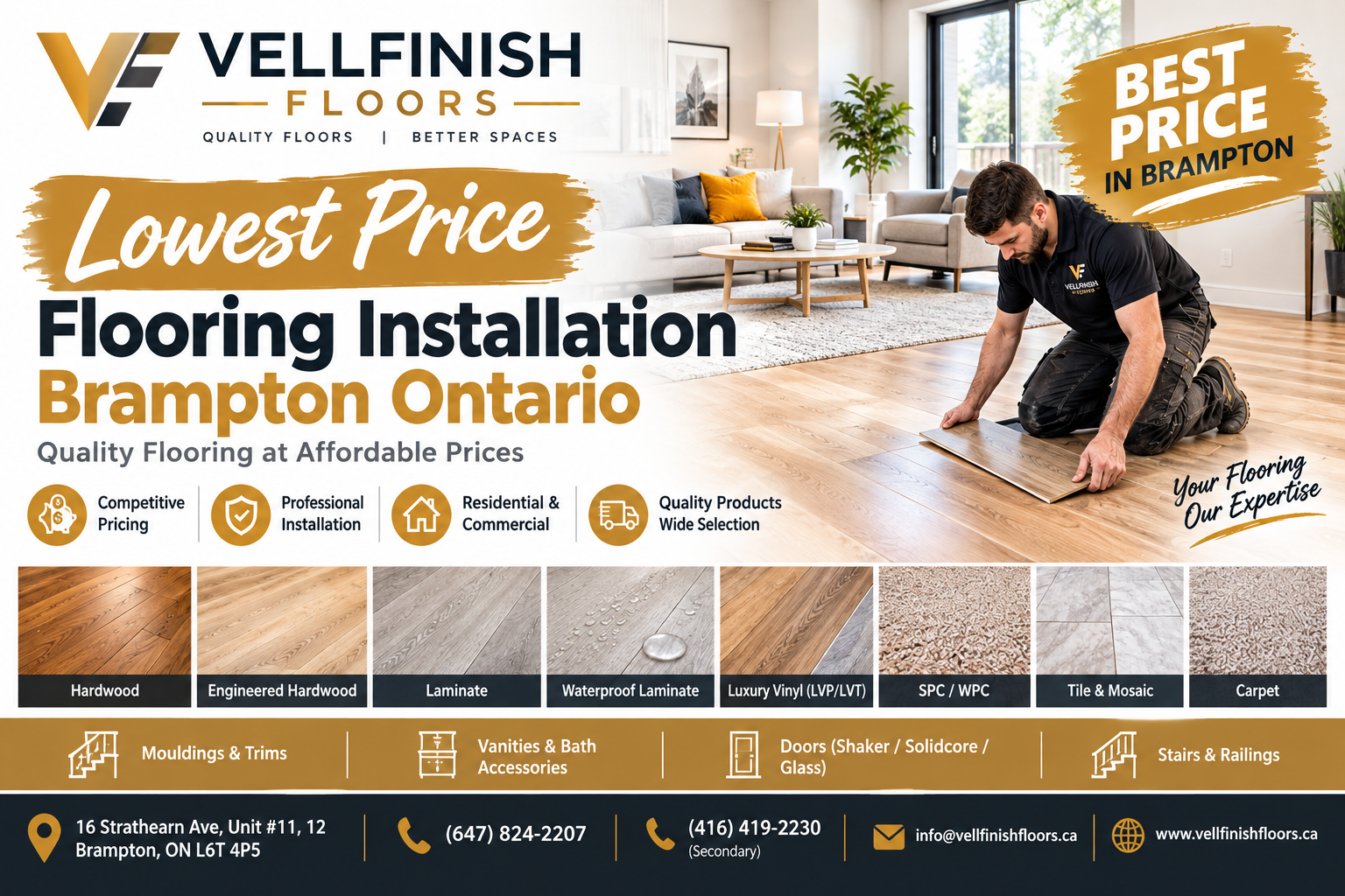 Lowest Price Installation Flooring Brampton Ontario