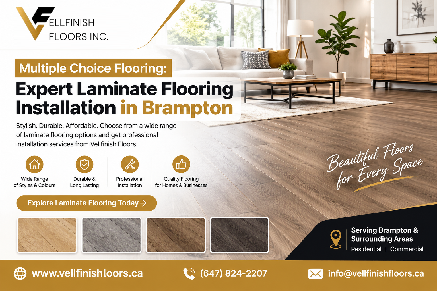 Multiple Choice Flooring: Expert Laminate Flooring Installation in Brampton
